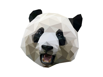 Panda illustrator lowpoly panda triangles