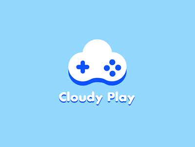 Cloudy Play branding design icon illustration logo vector