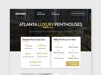 UPTOWN Homepage design design luxury real estate webdesign