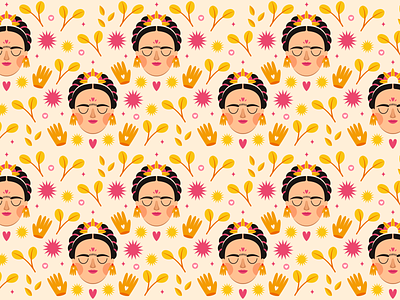 Frida Kahlo Pattern floral frida kahlo illustration mexican pattern
