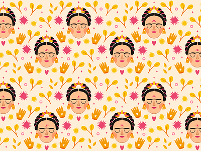 Frida Kahlo Pattern floral frida kahlo illustration mexican pattern