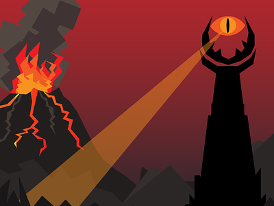 Eye of Sauron design flat illustration lord of the rings sauron vector