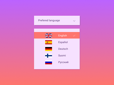 Daily UI 027 dailyui dailyui027 deutsch drop down menu english español suomi ui uidesign русский