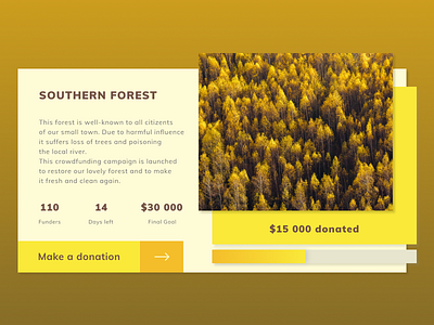 Daily UI 032 art crowdfunding crowdfunding campaign dailyui design ecology flat forest icon illustration nature ui uidesign userinterface ux vector