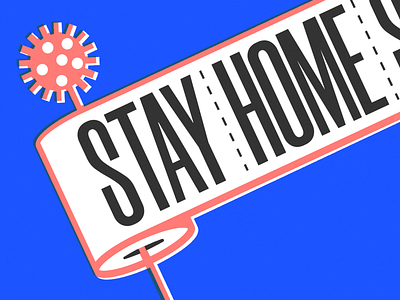 STAY HOME v2 adobe illustrator artwork blue coronavirus covid19 flat illustration orange stayhome vector