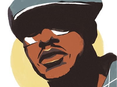 Portrait of Guru artwork face hiphop illustration painting portrait texture vector