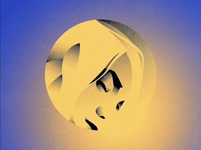 L'appel du vide blue circle design flat girl graphic design icon illustration portrait royal blue vector yellow