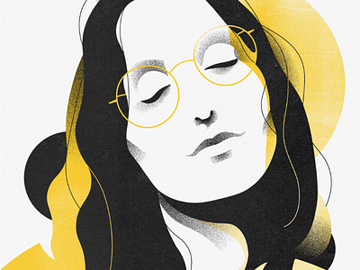 Portrait adobe illustrator art artwork girl illustration portrairt vector yellow