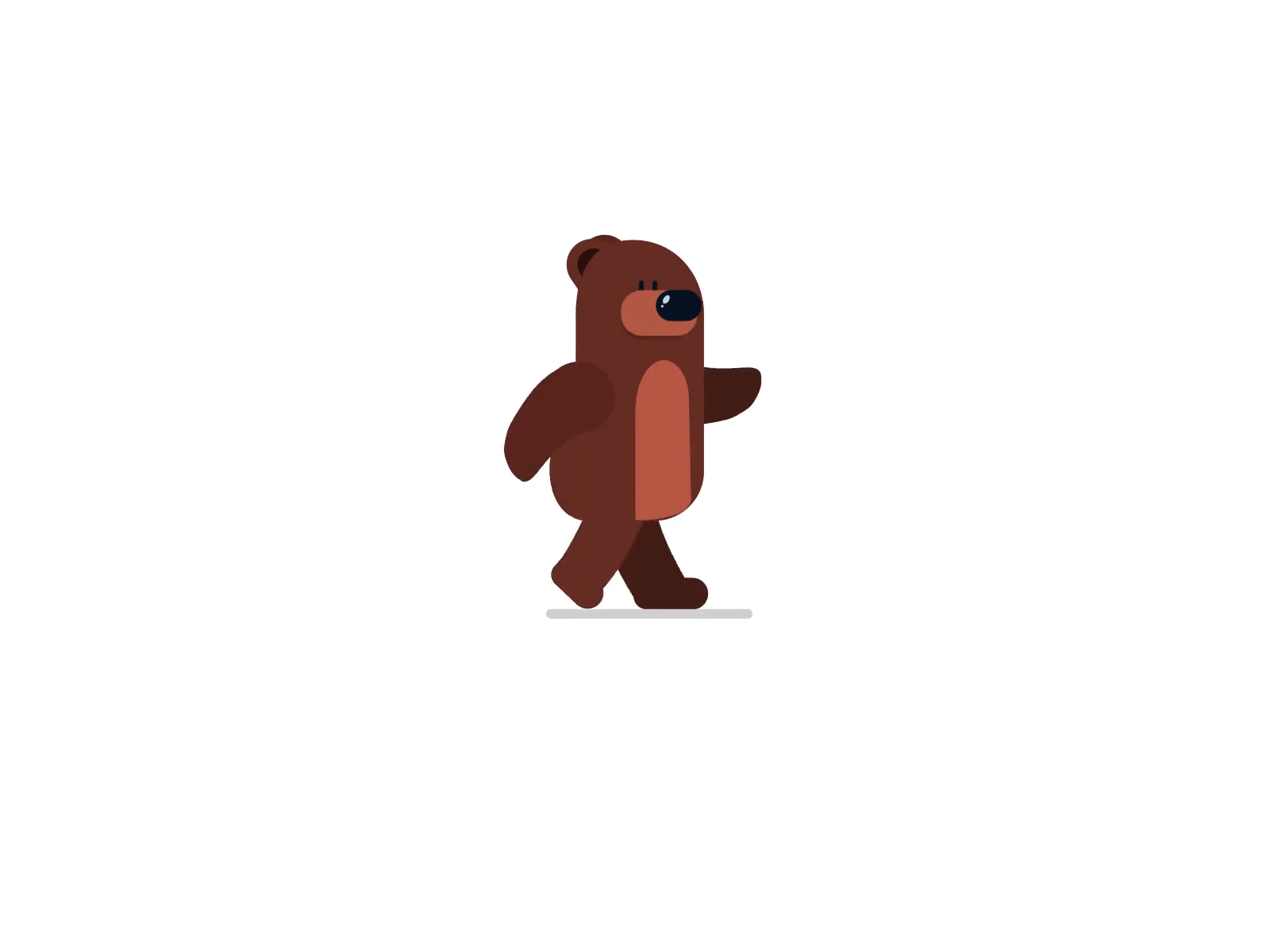 Bear Walk Animation 🐻 aftereffects animation bear character design flat gif gif animated illustration interaction loop motion graphics ui ux vector walkcycle