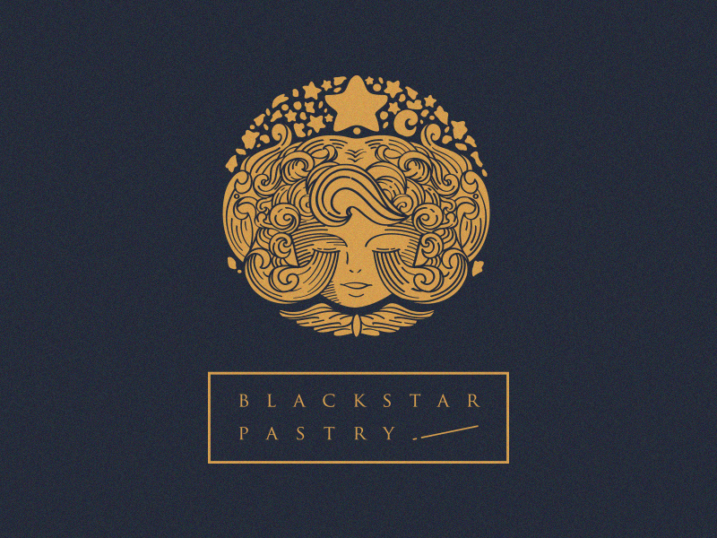 Black Star Pastry pastry logo vintage illustration star