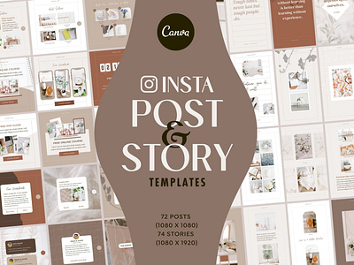 Instagram Post Story Template Pack Canva ca canva template igtv cover instagram design instagram template reel cover social media pack