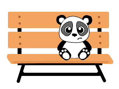 Sad Panda cartoon design illustration panda