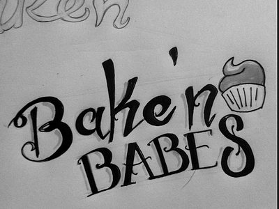 Bake'n Babes handletter typography