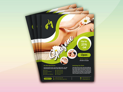 Beauty salon Spa Flyer Design a4 beauty salon body care body massage body treatment business facial fashion flyer logo modern nail treatment skin care spa ui