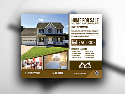 Real Estate Flyer a4 blue brochure colorful commerce creative effective for rent home for sale modern new new year print ready property purple realtor realty red us letter size