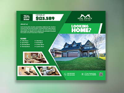 Real Estate Flyer a4 blue brochure colorful commerce creative effective for rent home for sale modern new new year print ready property purple realtor realty red us letter size