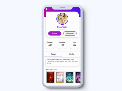 User Profile aap adobexd behance dailyui design dribbble mobileapp mobileappdesign ui uidesign uiux userprofile