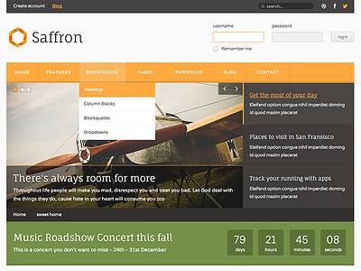 Saffron Home Page design joomla saffron template theme ui warp7