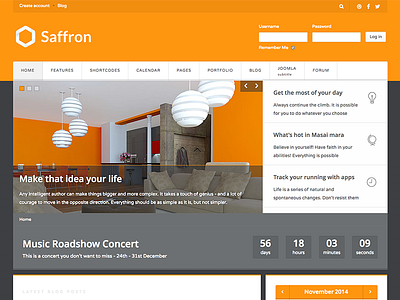 Saffron Orange Dribbble design joomla saffron template theme ui warp7