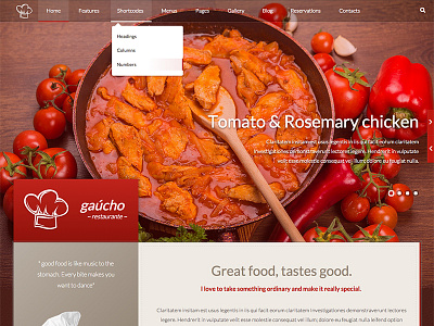 Gaucho Restaurant Theme coffee shop design gaucho joomla restaurant template theme ui ux warp7