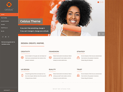 Celsius Template - orange style agency design joomla portfolio web