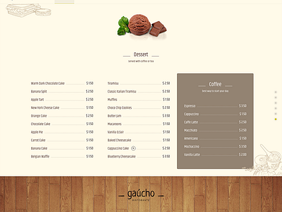 Gaucho Restaurant - Menu Design design menu restaurant theme ux