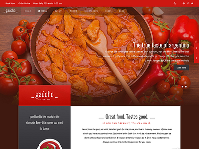 Final - Gaucho Restaurant Theme design restaurant template theme ui ux web design