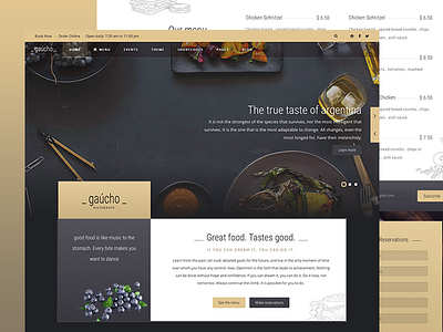 Gaucho Restaurant HTML Template blog cafe design events food html joomla menu restaurant template ux website