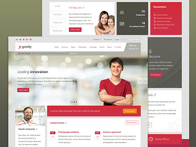 Cardinal Style - Gravity Template business education events joomla learning rtl school template theme university universties web design