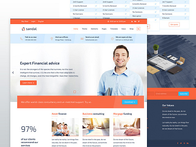 Coral Color Style for Sandal business construction consultancy finance joomla medical template theme ui ux web design wordpress