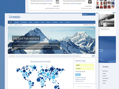 Meet Uneedo blue community events jomsocial joomla kunena people template