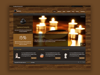 Sauna Health & Spa Joomla Template beauty health joomla sauna spa template theme web design