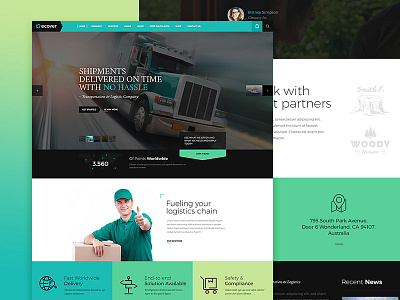 Recover - Transport Skin cms design freight joomla moving recover shipment transport ui website