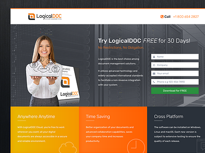 Landing Page #1 document management landing page software