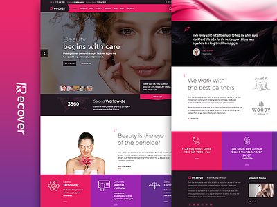 Recover - Beauty and Salons Joomla Template beauty cms joomla make up medical pedicure responsive salon template treatment web design wordpress