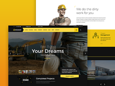 Recover - Multi-Purpose Joomla Template Released architecture construction dental dentist design joomla recover template theme ui ux website