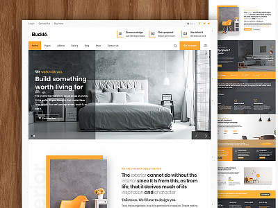 Interior Design deco design home interior landing page template theme typography ui web