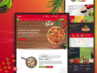 Pizzeria Restaurant Template blog cafe design events food html joomla menu restaurant template ux website