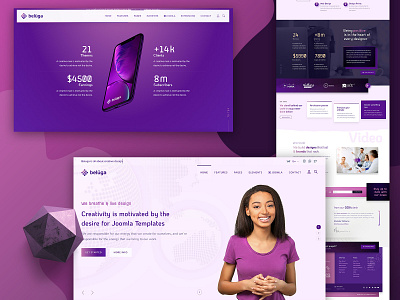 Beluga Theme business design joomla logo purple responsive template theme web design website