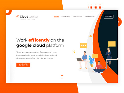 Cloud Worker Landing Page branding design illustration landingpage sketchapp ui vector