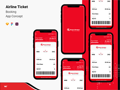 Airline Ticket Booking App Concept africa airlines app concept figma flight flight booking freebie xd freebies kenya mobile app mobile ui sketch ticketing app
