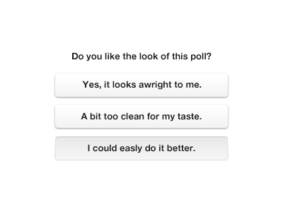 Poll Question buttons clean gray minimal poll ui ux white