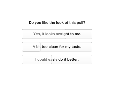 Poll Result bar buttons clean gray loader minimal percentage poll result ui ux white