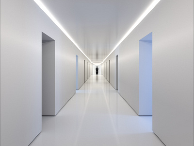 Minimalist 3d design interior minimal office render