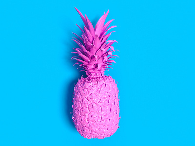 Colored pineapple 3d 3dsmax blue corona render modern pineapple pink render retro summer