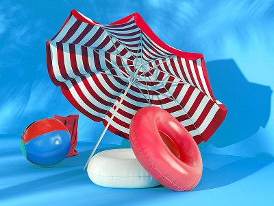 Summer time 3d 3dsmax background beach concept design pool render summer
