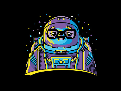 Mark Shuttlesloth is out of this world 🌟 🚀 astronaut epic galaxy illustration offerzen outer-space ridiculous sloth t-shirt