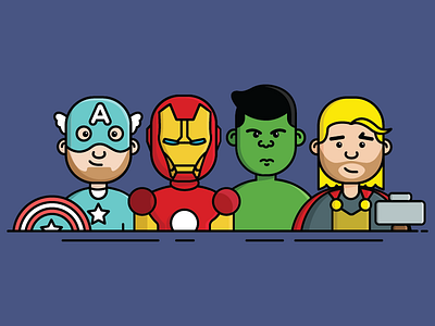 OfferZen Avengers assemble! 🚀💪🏻 a team avengers awesome captain america characters cute icons hulk icons iron man product manager thor