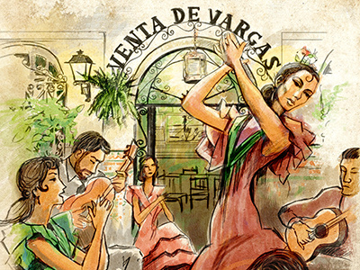 dinner show VENTA VARGAS illustration poster