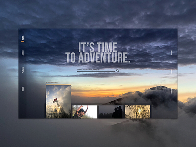⛰ Adventure is in all of us. It’s time. 2 of 3 adventure card design digital design explore functionality homepage navigation photography search search bar series side navigation travel ui ui ux ux